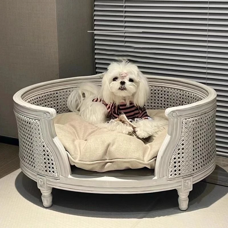 Classic Dog Cat Cat Solid Wood Sofa Bed with Cushion Retro Pet Small Dog Daily Necessities 1005012046849241