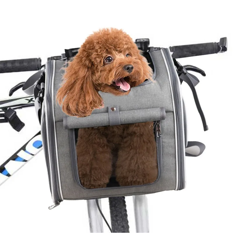 Dog or Cat Bike Basket Expandable Soft Sided Pet Carrier Backpack with 4 Open Doors Foldable 1005012049752102