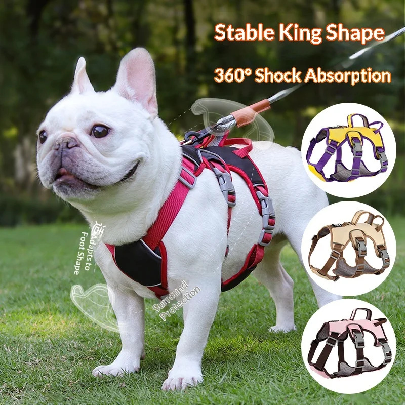 Three-section dog harness to prevent escape pet harness vest-style dog leash for large dogs 1005012050237576