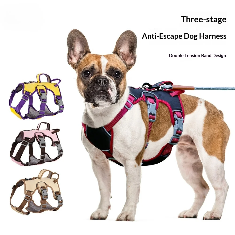 Three-section dog harness to prevent escape pet harness vest-style dog leash for large dogs 1005012050417012