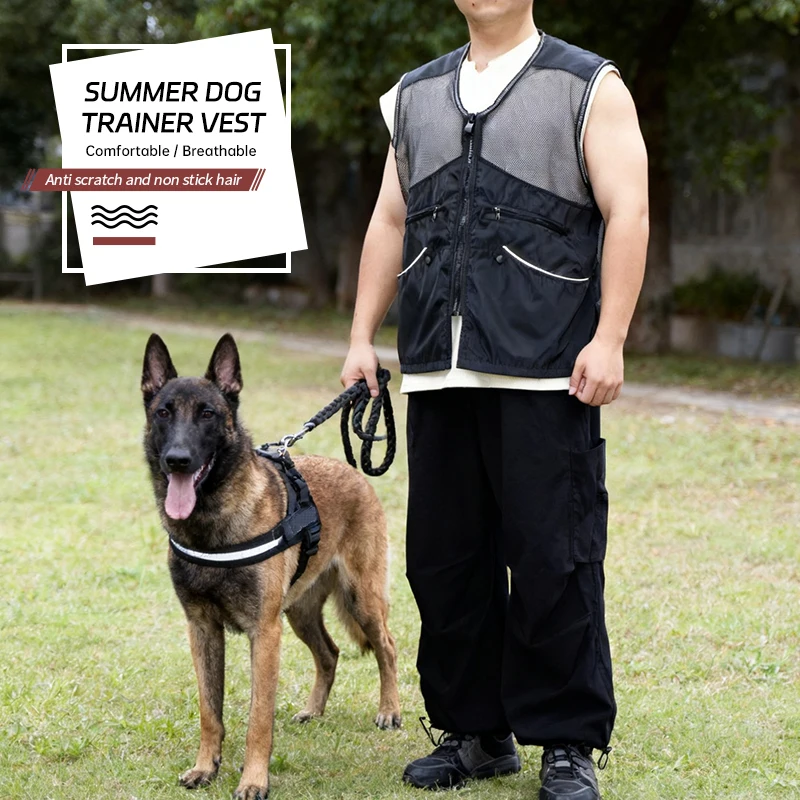 Lightweight Mesh Dog Training Vest with Multiple Pockets Bite Resistant for Spring Summer Training 1005012051734539