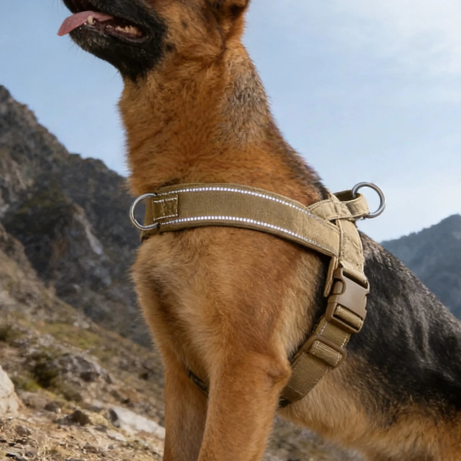 Tactical No-Pull Dog Harness for Large Breed: Heavy-Duty Vest with Reflective Strip 1005012051750331