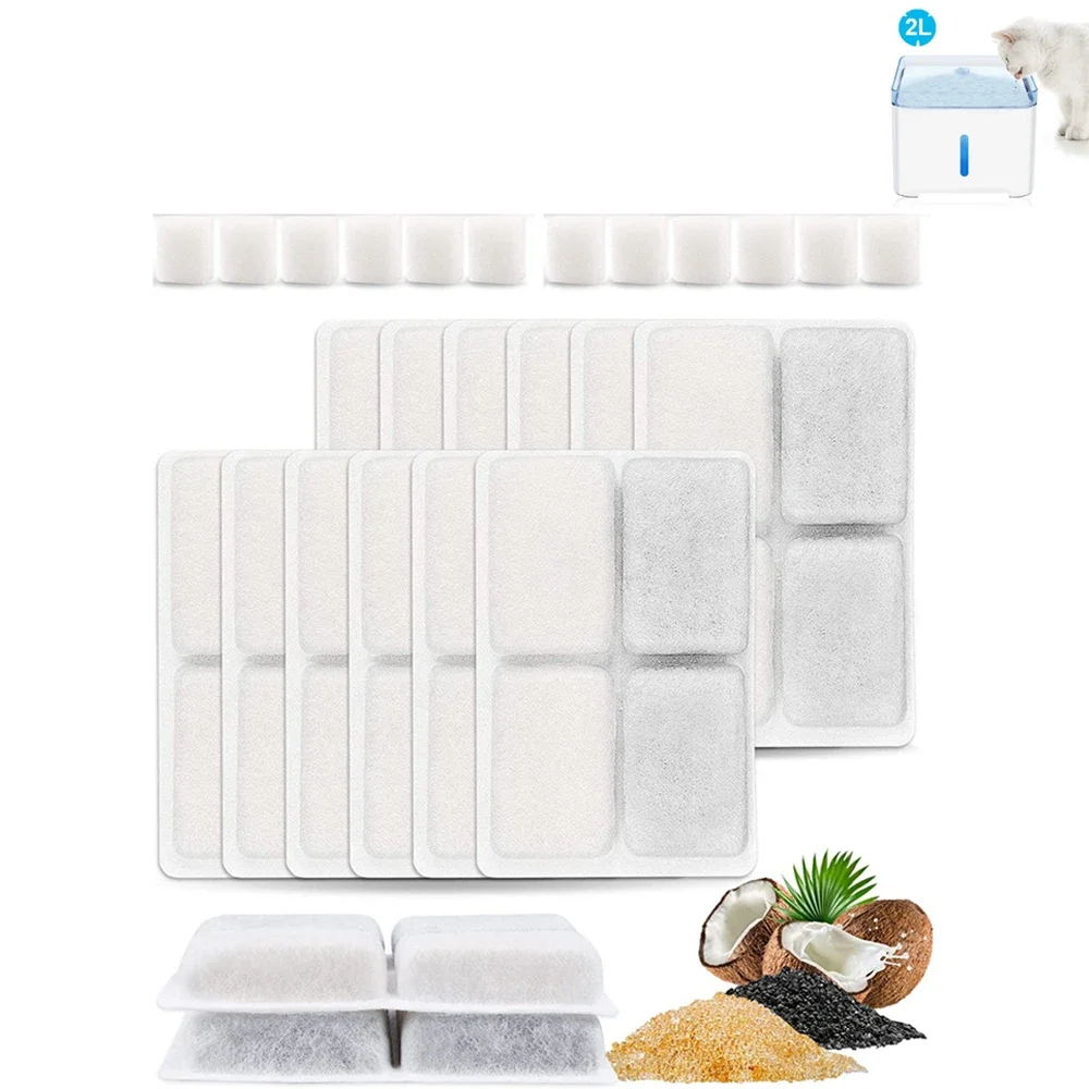 Cat Water Fountain Filter Pet Replacement Filters with Coconut Activated Carbon Suitable for 2L 1005012052293569
