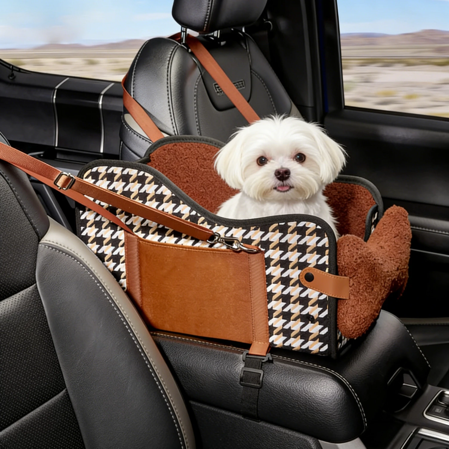 Pet Booster Seat for Car Armrest, Center Console Dog Bed, Small Dog Travel Safety Carrier 1005012053419738