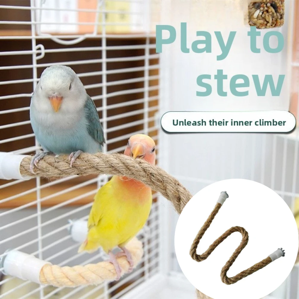 Non Slip Linen Rope Bird Perch Bendable DIY Design with Suction Cup Stable Climbing Toy for Small 1005012054957840