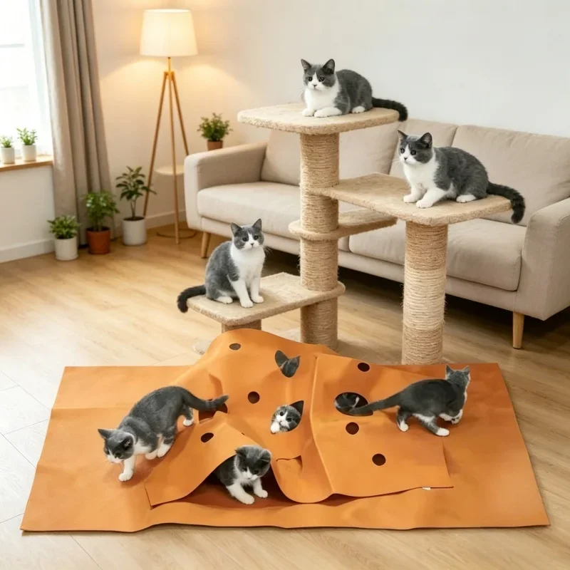 Pet Training Activity Cat Mat Litter Pad Playing Game Rug Scratch Resistant Climbing Frame 1005012057066444