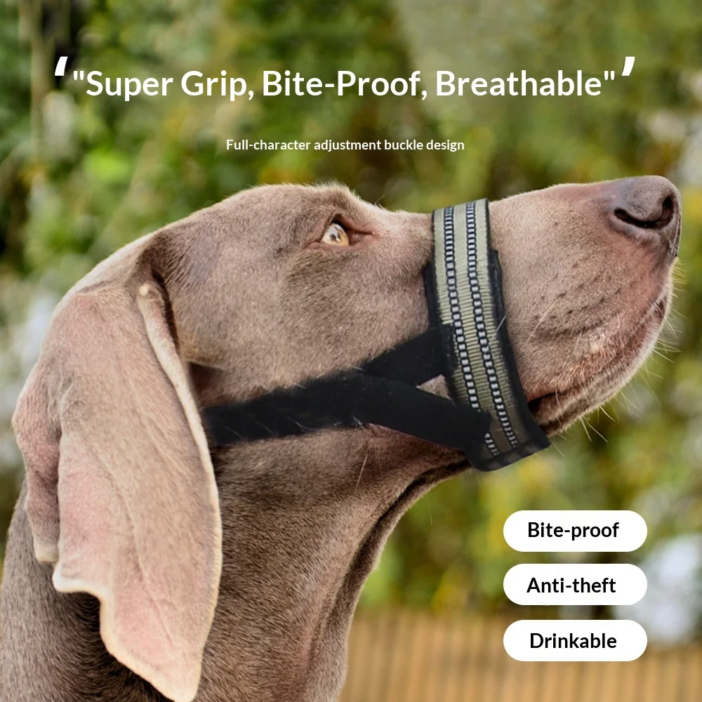Dog muzzle anti-bite and anti-breakout pet muzzle adjustable dog mask dog muzzle pet accessories 1005012062940021