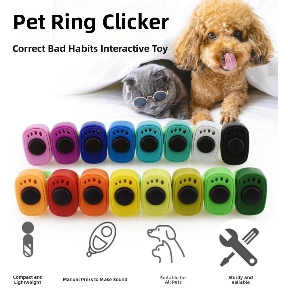 Professional Dog Thumb Training Clickers Mini Finger Ring No Battery Interactive Sound Clicker 1005012063135789