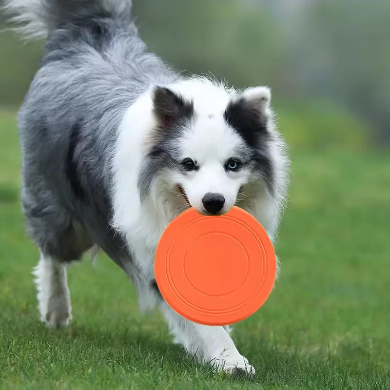 Durable Chewable Pet Training Frisbee Toy Tear Resistant Soft Rubber Flying Disc For Dogs Exercise 1005012063947568