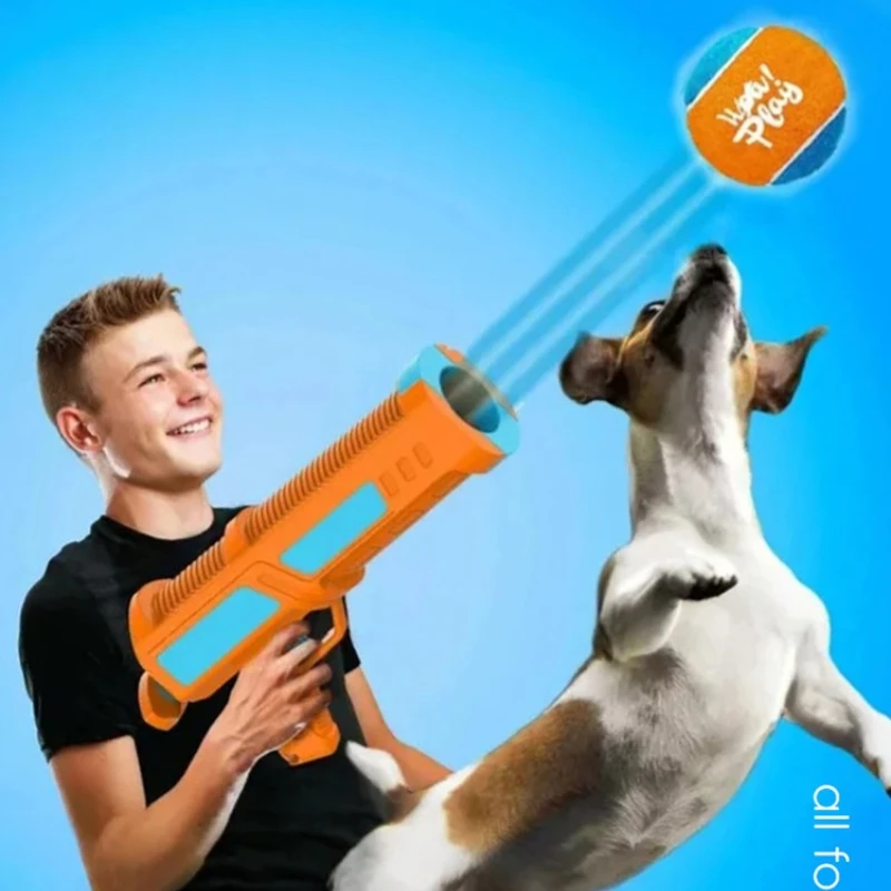 Pet Toys Interactive Launch Training Toy Creative Mini Shooting Gun Games Stretch Ball Toy Exercise 1005012067718046