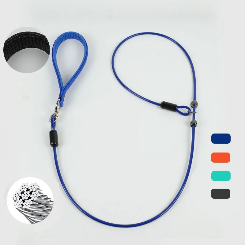 Dog Traction Leash Integrated Steel Wire P Rope Cloth Handle 360 º Directional Loop Small Medium 1005012070409036