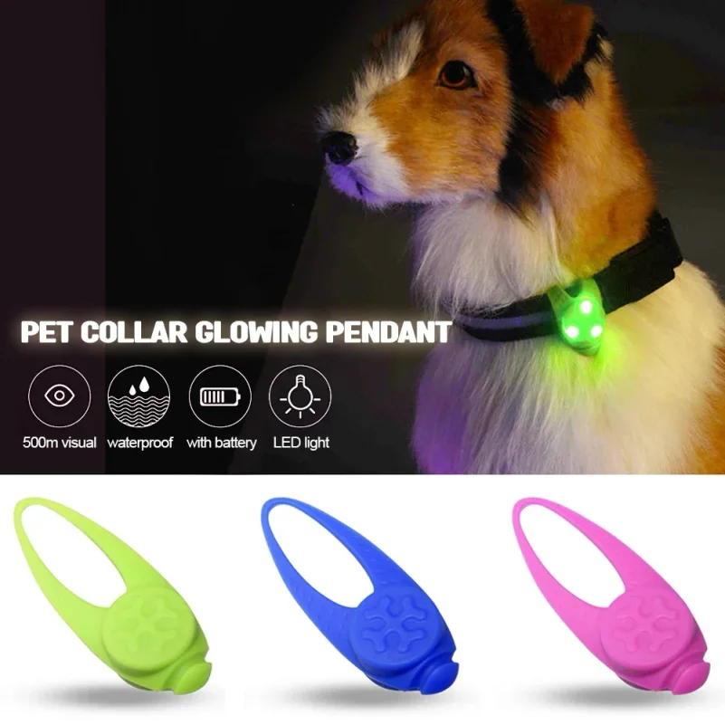 Pet Led Silicone Rubber Pendant Safety Flashing Glow Light Blinking Led Collar Luminous Pendant For 1005012070470774