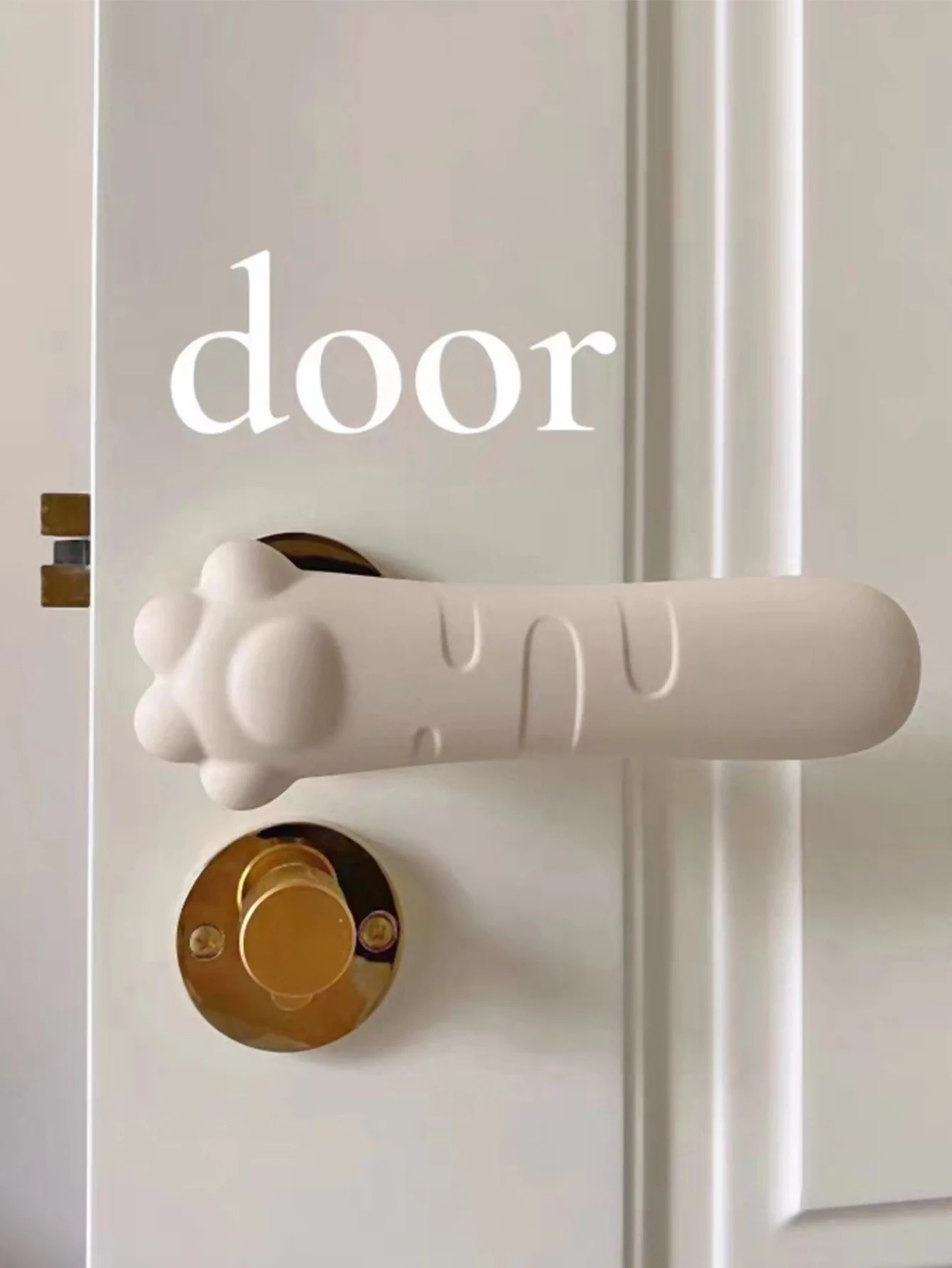 1PCS Cat Paw Door Knob Covers Silicone Door Handle Protective Cover Anti-collision Baby Safety 1005012070800606