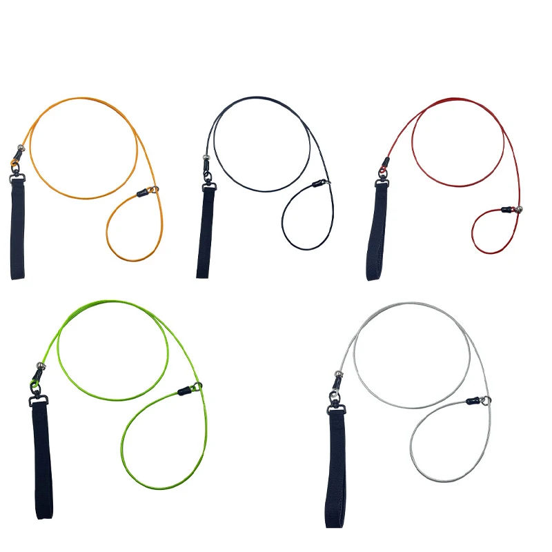 1.2/1.5m Harnesses Antitirones for Big Strong Dogs Rugged Lead Rope Steel Wire Chew Proof Dog Leash 1005012070850193