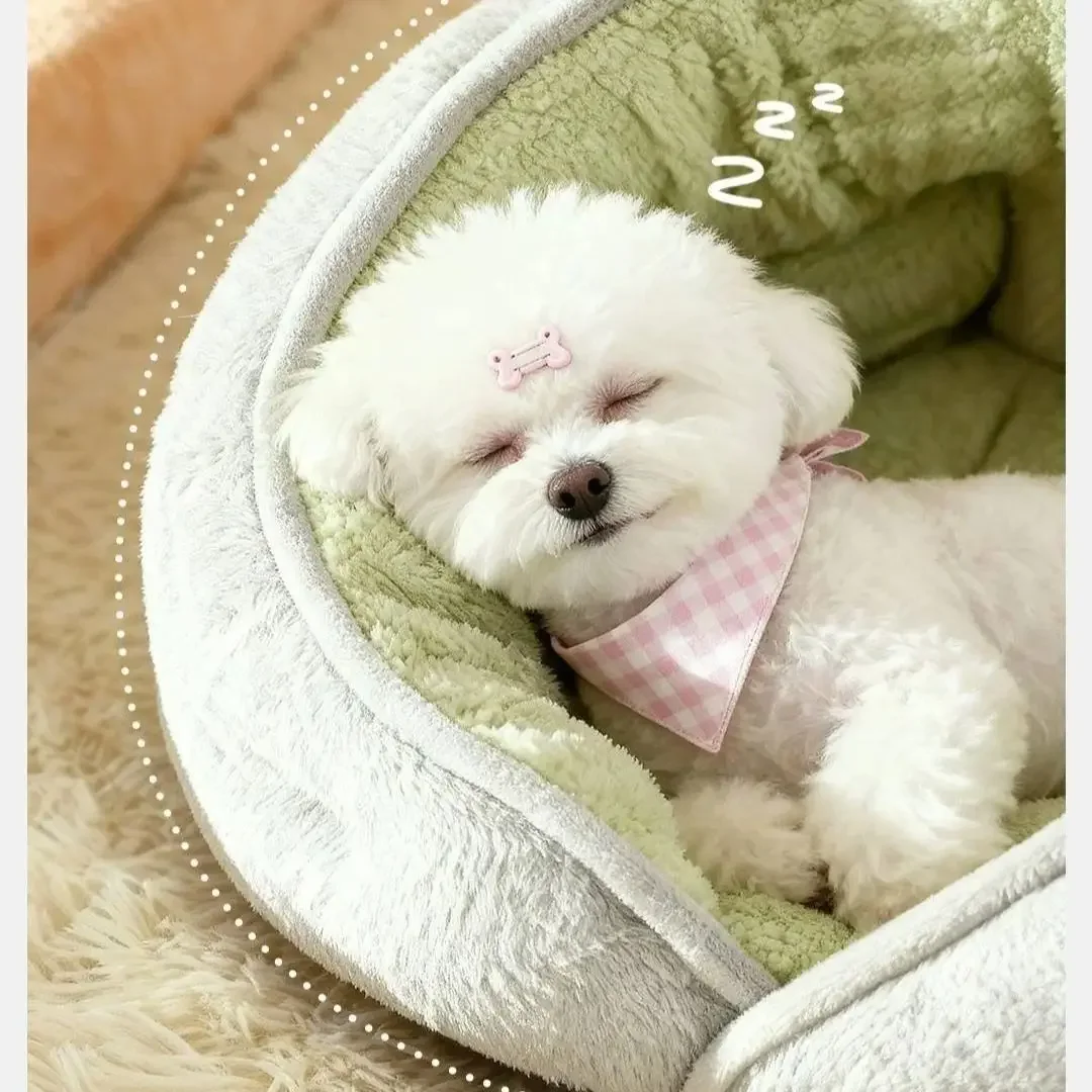 Kennel Thickened Winter Warm Security Bed Small Dog Teddy Than Bear Sleeping All-season Pet 1005012072840343