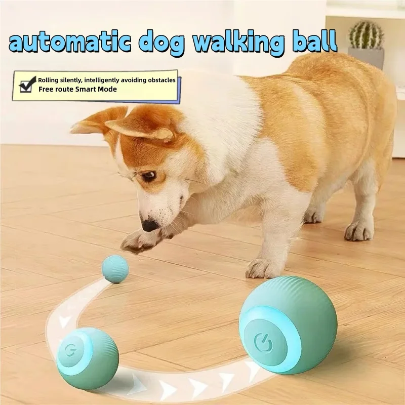 Dog Interactive Ball Toy, Automatic Rolling Ball with Tail, Rechargeable Smart Pet Interactive Toy 1005012073668643