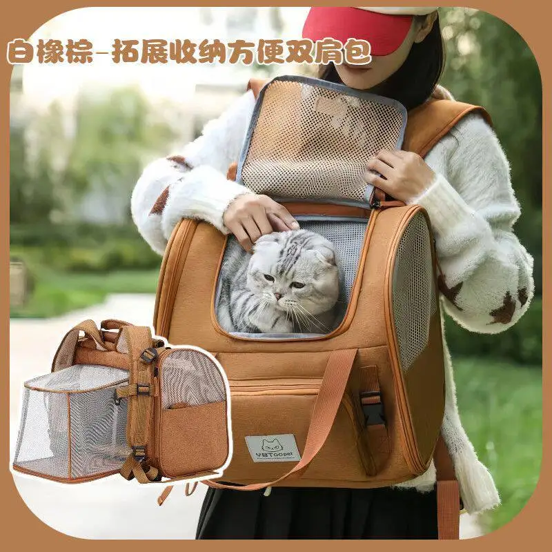 Large Capacity Breathable Pet Backpack Expandable Cat Travel Bag Foldable Portable Outdoor Pet 1005012079780555