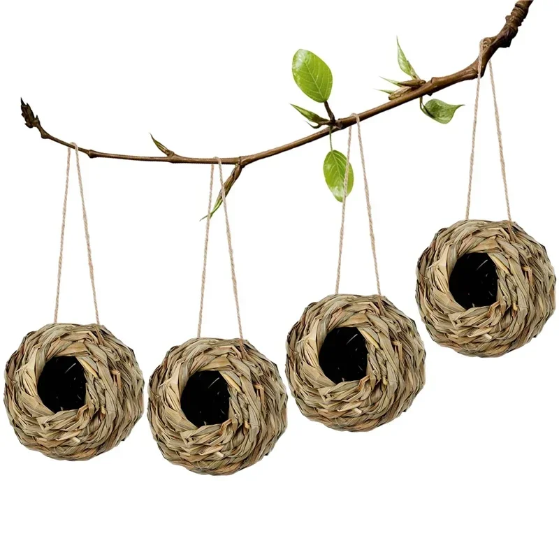 Birds Nest Bird Cage Grass Egg Cage Bird House Outdoor Decorative Weaved Hanging Parrot Nest Houses 1005012079874016