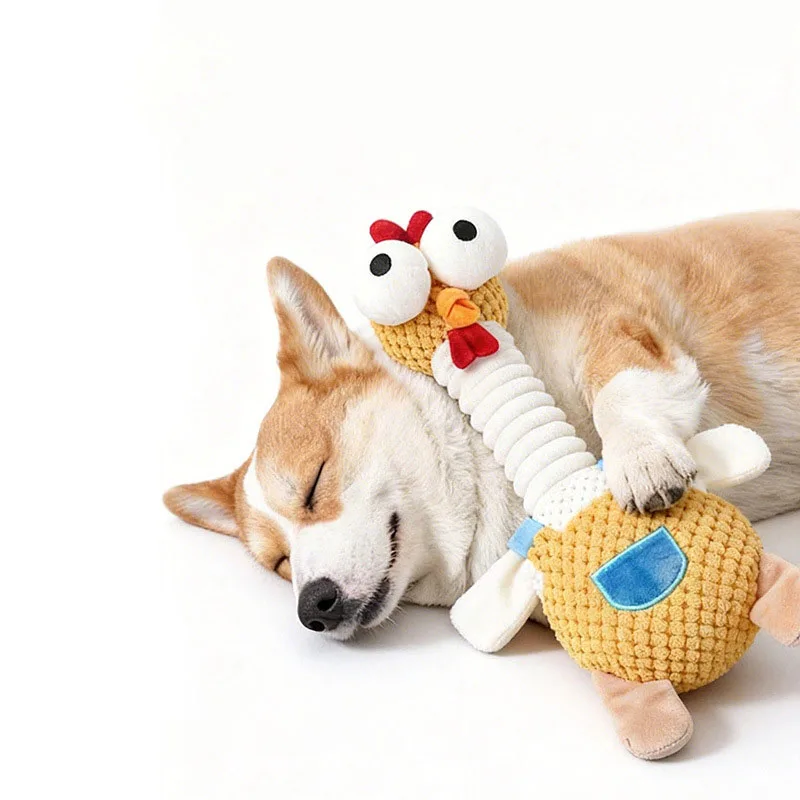 Durable Squeaky Chicken Dog Toy for Teething 1005012080549510