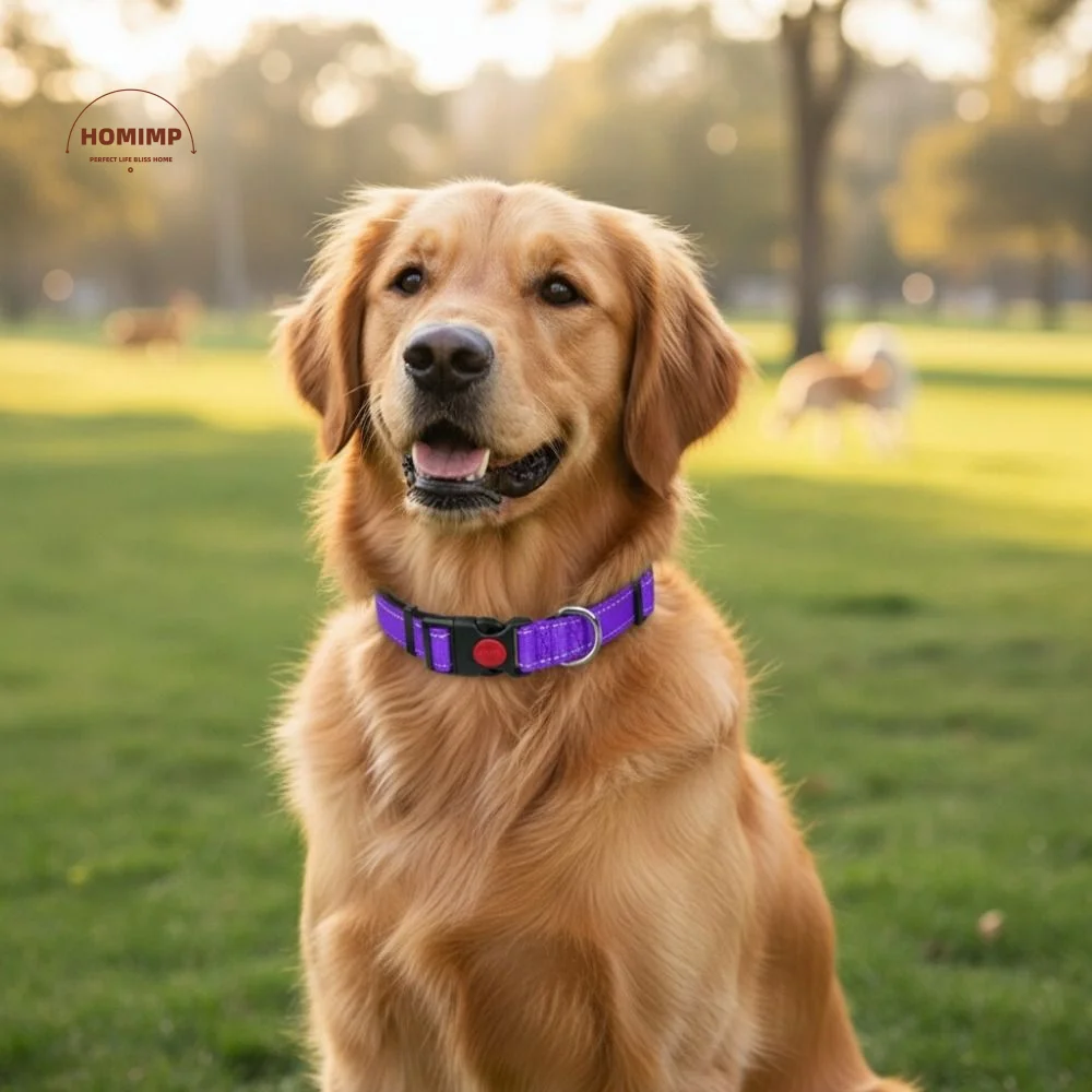 Adjustable Reflective Dog Collar Nylon Safety Buckle Pet Safety Collar Breathable Soft No Pull 1005012081634038