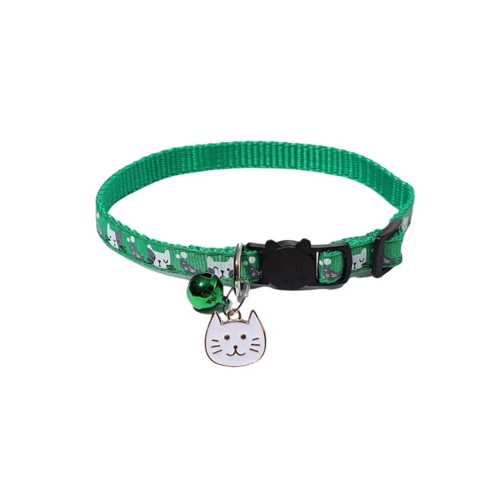Adjustable Pet Cat Collar Safety Buckle with Cat Face Pendant Bell Anti-choking Puppy Collar Quick 1005012081920973