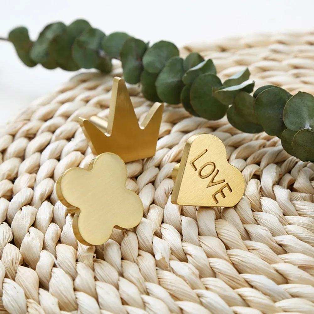 Brass Cartoon Door Handles Heart-shaped Cat's Paw Bear Furniture Handles Decoration Wardrobe Pulls 1005012084131443