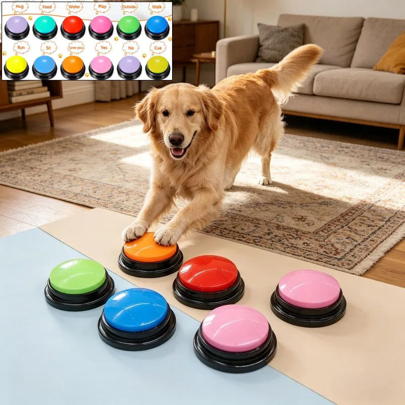 Dog Communication Buttons Voice Recording Button for Pet Training Buzzer 30 Second Record Playback 1005012084598635