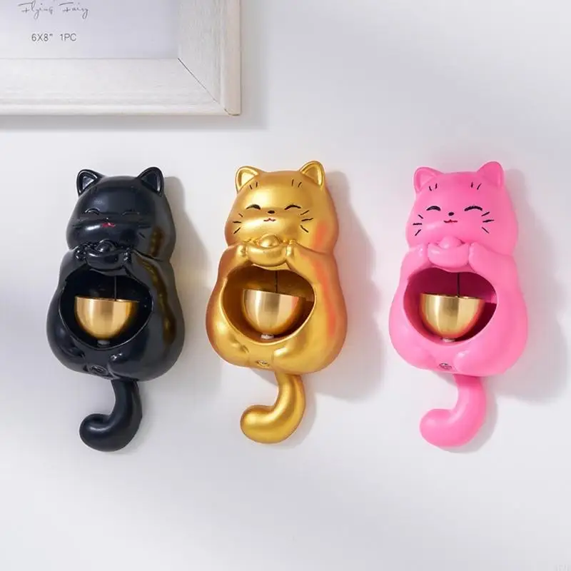 Creative Lucky Cats Door Chimes Entryway Alert Bells for Home Office or Store Entrance Decors 1005012084637556