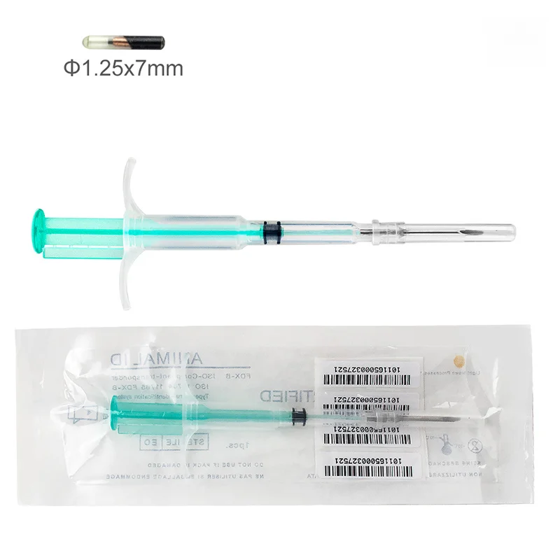 1.25*7mm/1.48mm/2.12*12mm Pet Microchip Syringe Animal ID Chip Injector For Dog Cat Fish 1005012085021254