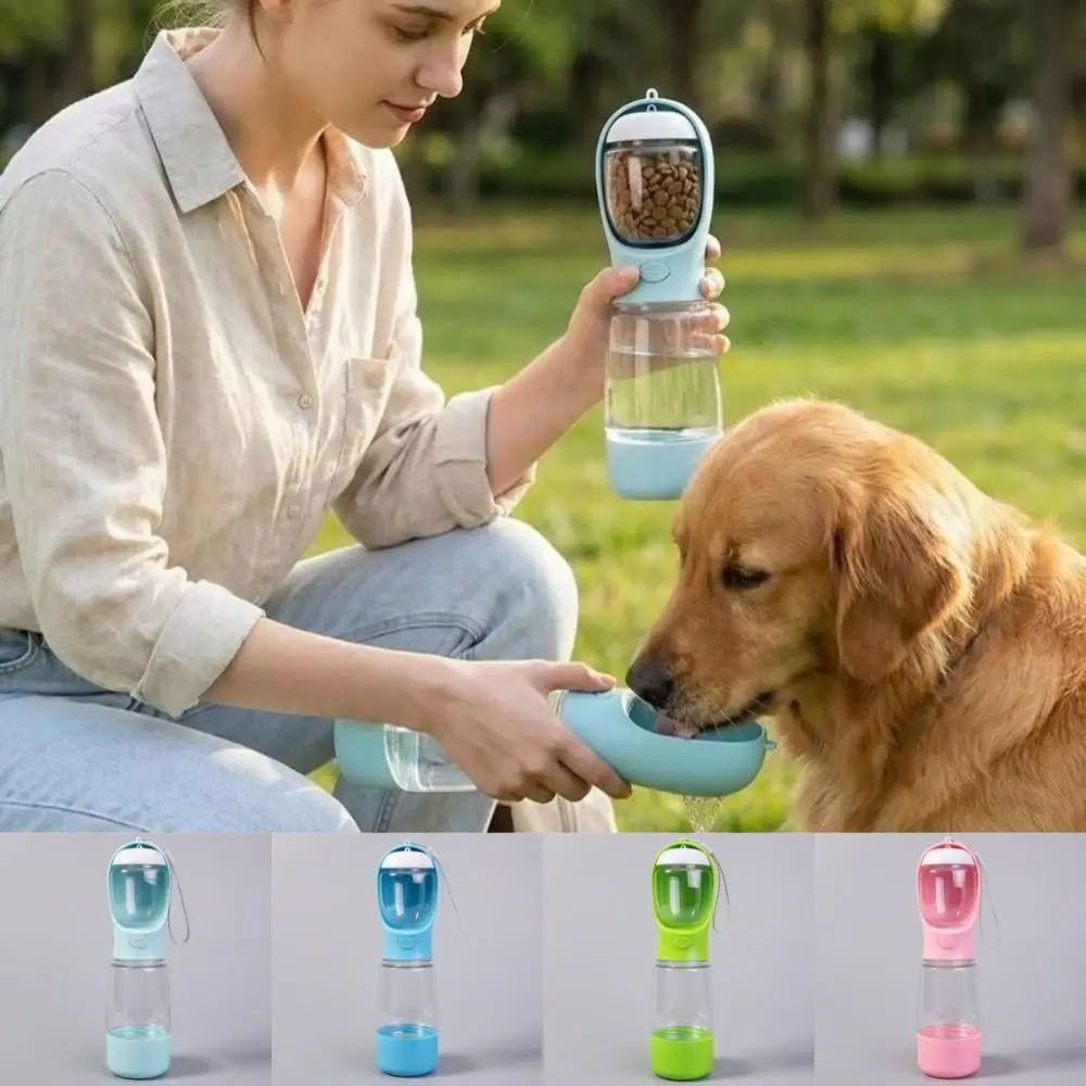 New 400ml Dog Water Dispenser with Poop Bag Container 3 in 1 Pet Water Bottle Portable Leak Proof 1005012086020366