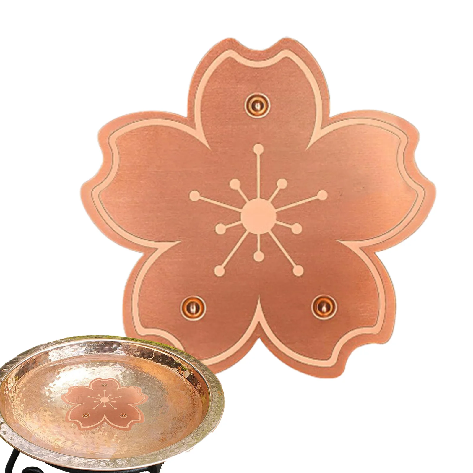 Bird Bath Copper Birdbath Purifier with Triple-Point Support Bath Disk Ornaments Feeder Accessories 1005012088246006