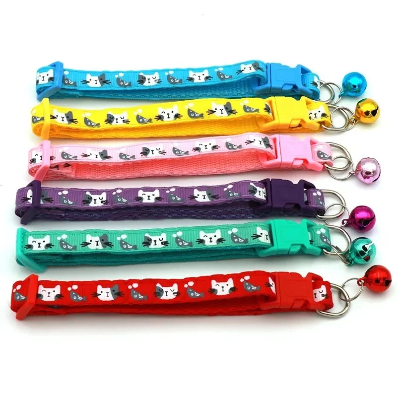1/2/3/4/6Pcs Bell Colorful Cats Dog Cat Adjustable Collars For Puppy Kitten DIY Small Animal 1005012089561020
