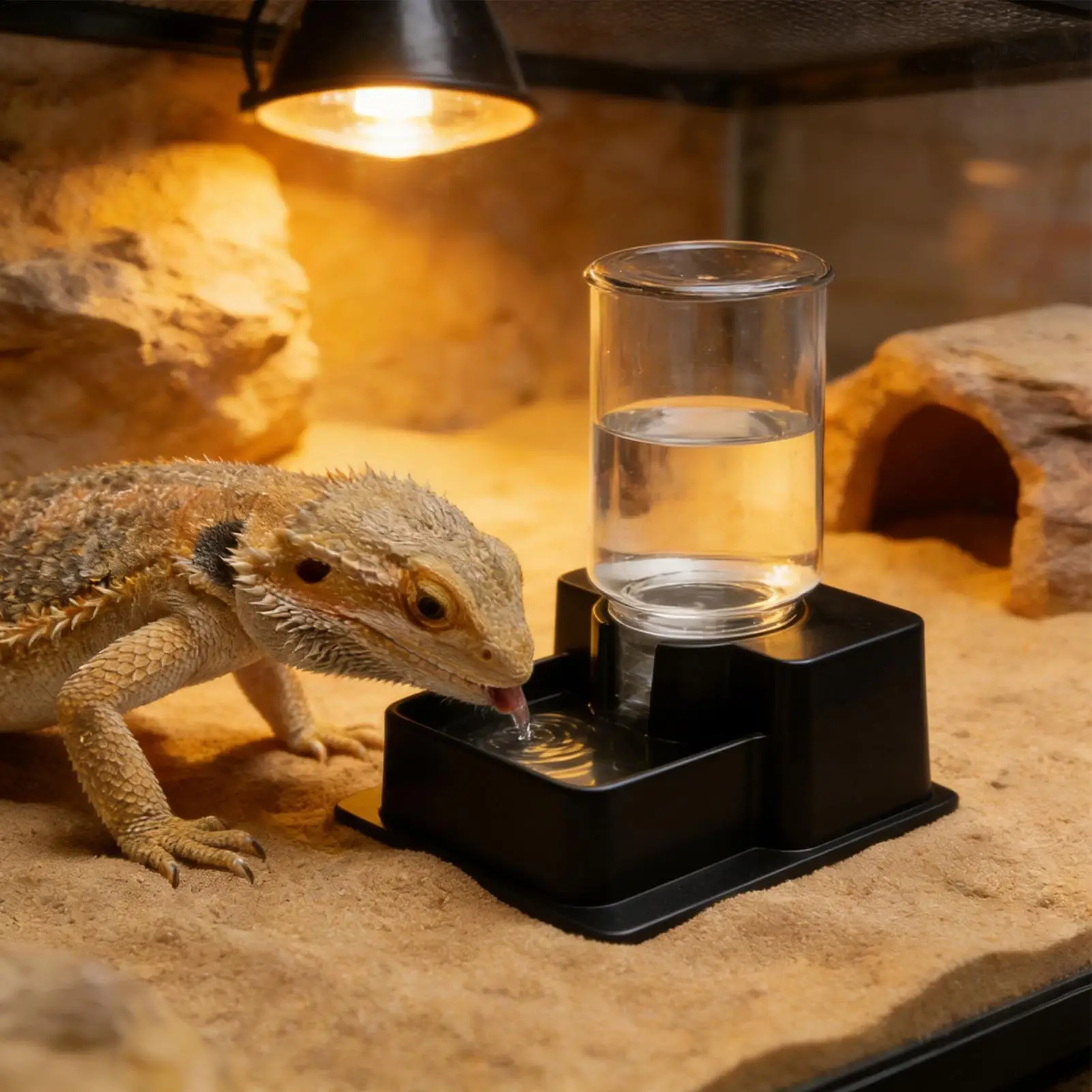 Turtle Automatic Feeder Detachable Terrarium Accessories Tortoise Water Dish Gecko Drink Dispenser 1005012090248722