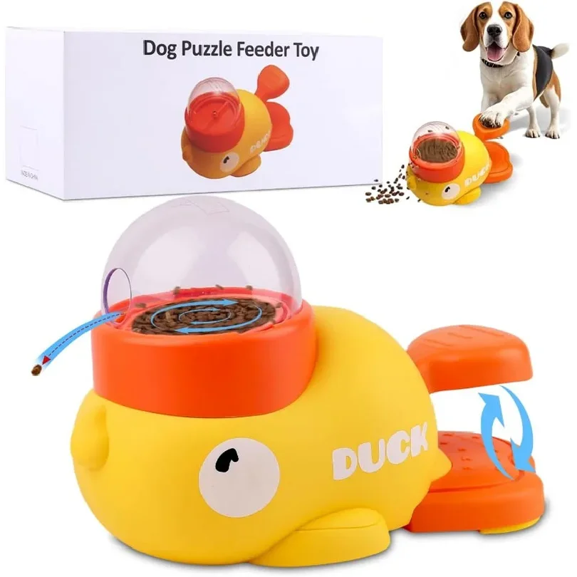 Pet Treat Dispenser-Interactive Dog Toys, Anti Gulping Duck Slow Feeder 1005012091887296