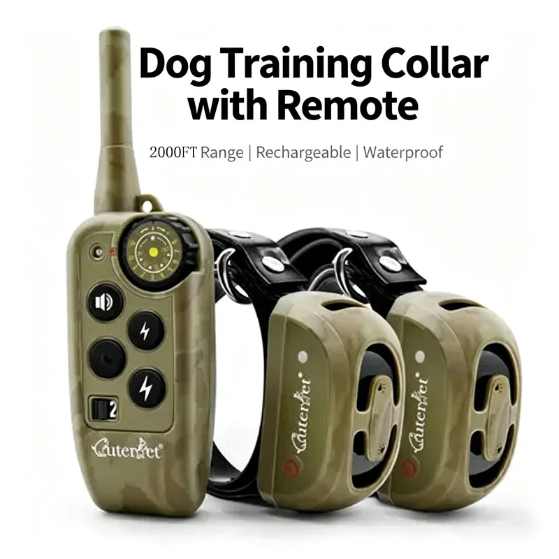 Rechargeable Waterproof Dog Training Collar 1000m Remote Control Anti Barking Shock Vibration Beep 1005012091974784