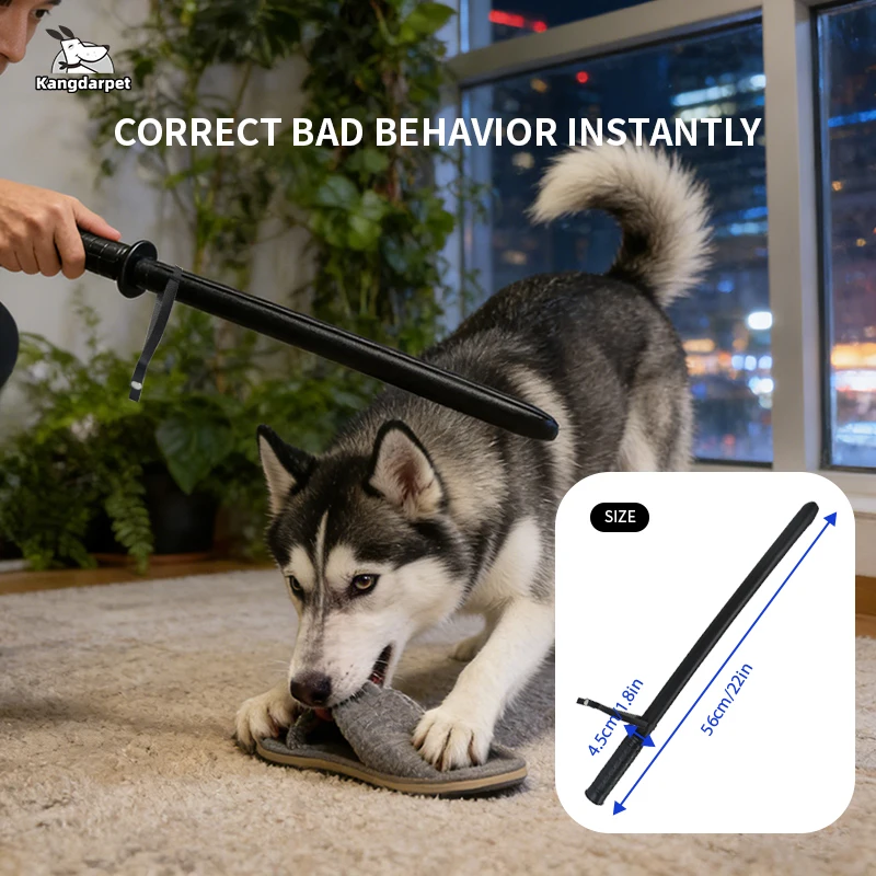 Dog Behavior Correction Stick, Soft Leather-Covered Training Wand 1005012092441450