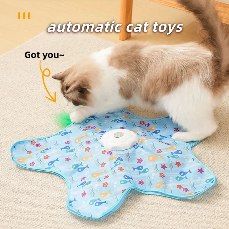 Automatic Cat Hunting Cover Toy Interactive Turntable Teaser Stick Pet Game Hiding Toy Fun Exercise 1005012093090745