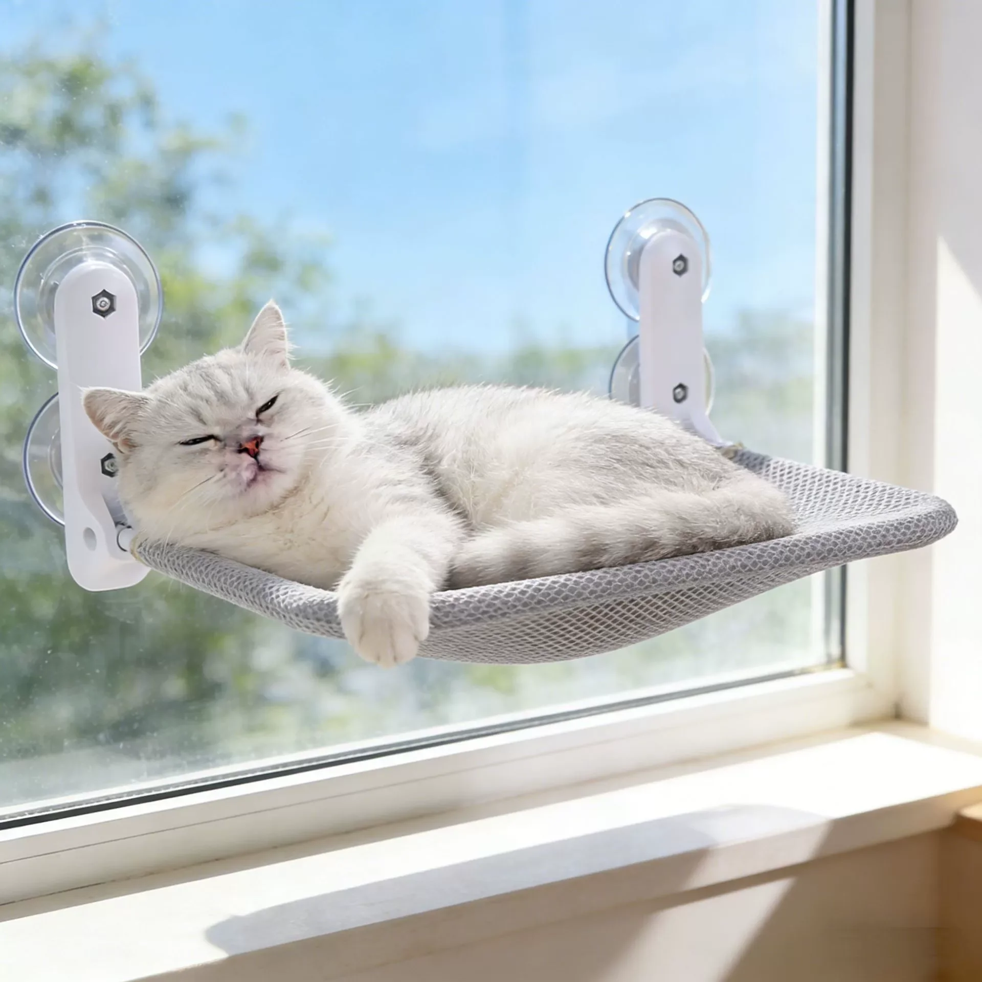 Foldable Cat Window Perch, Cordless Cat Hammock with Strong Suction Cups 1005012093853876