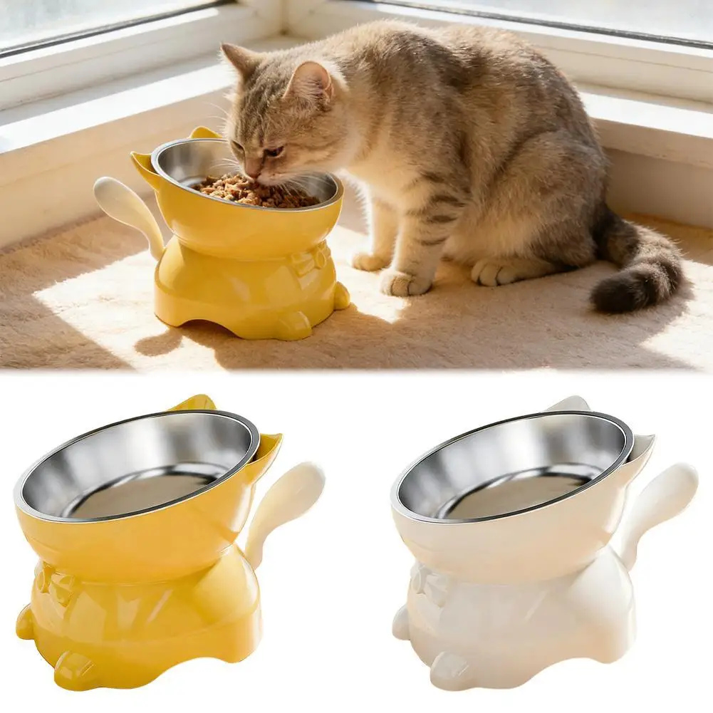 Stainless Steel Cat Bowl Anti-Spill Slanted Cat Food Food Water Dish For Cats Kitten Stainless 1005012093889324