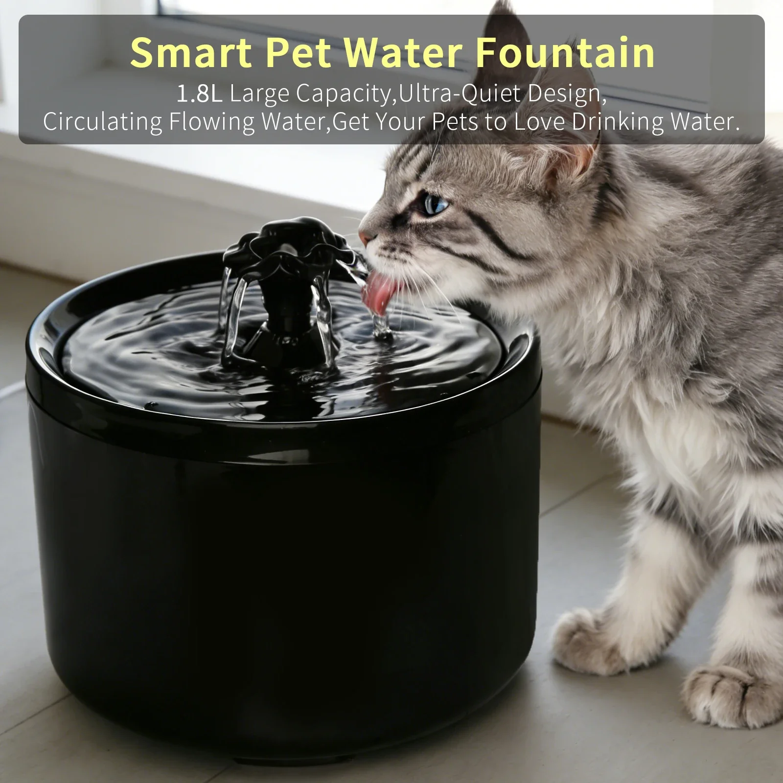 Cat water fountain is a new type of pet water fountain with automatic circulation 1005012094000228