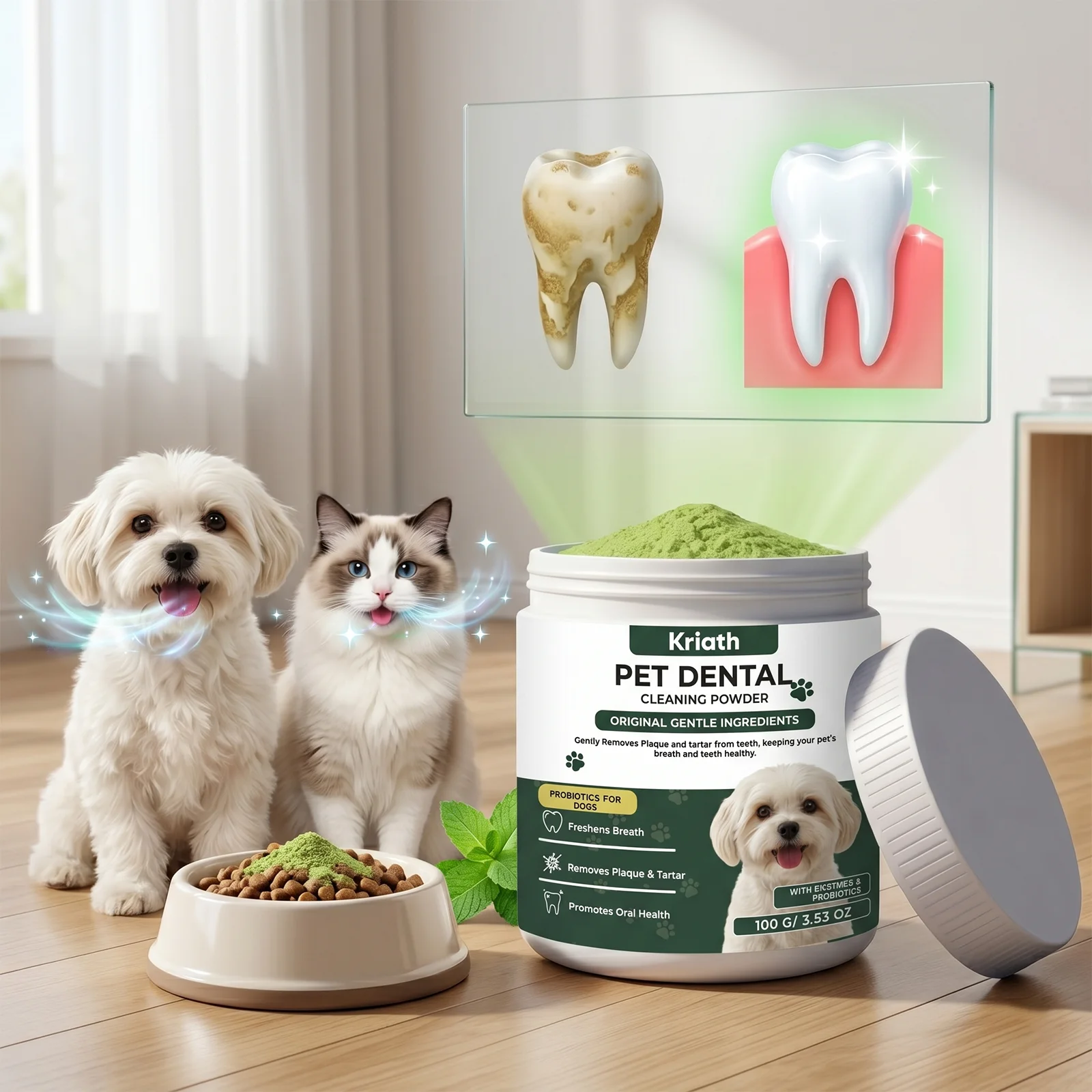 Dog Dental Care Powder Cat Breath Freshener Plaque Tartar Control Pet Oral Hygiene Natural Enzyme 1005012094300033