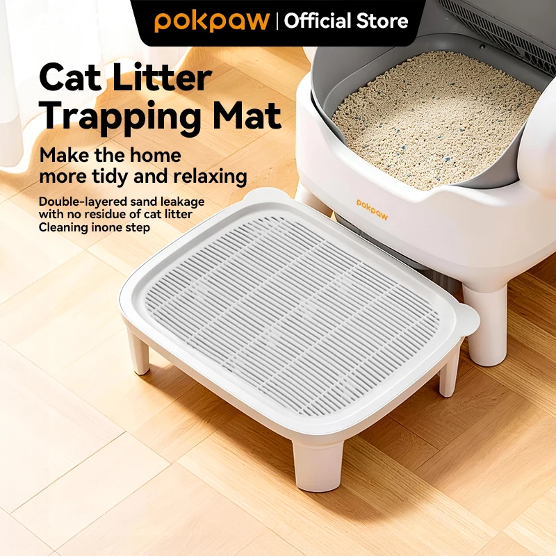 Pokpaw Cat Litter Mat Waterproof Double Layer Litter Trapping Mat Non Slip Pet Toilet Litter Box 1005012094471314