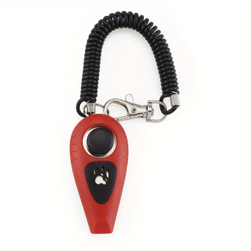 2-in-1 Dog Training Clicker Whistle Black Long Leash Wrist Strap Durable Easy Communication 1005012094762765