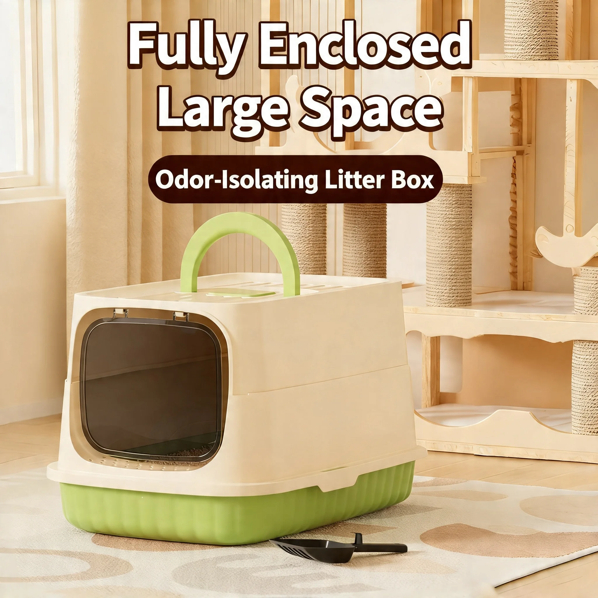 Handheld Oversized Fully Enclosed Odor Proof and Splash Proof Cat Litter Box 1005012094919210