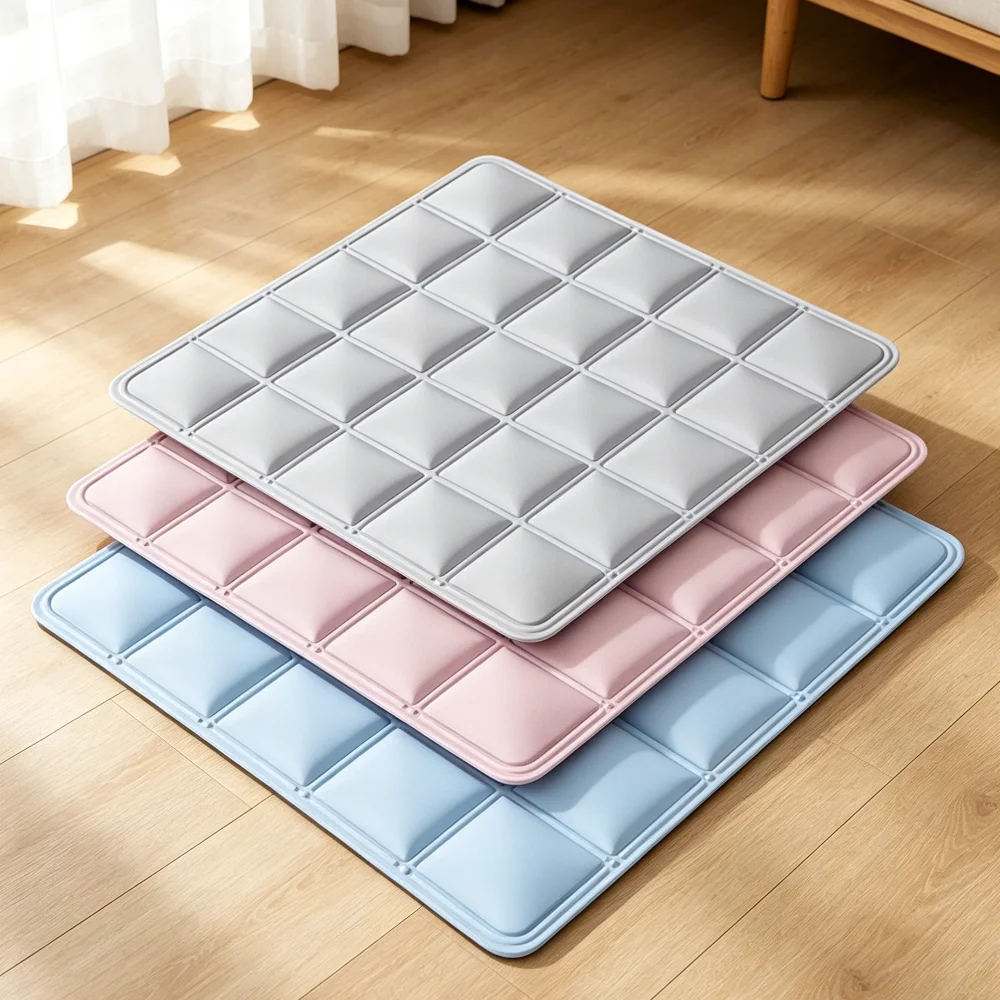 Cooling Gel Pet Mat for Summer: Grid Pattern Bed for Heat Relief 1005012095243285