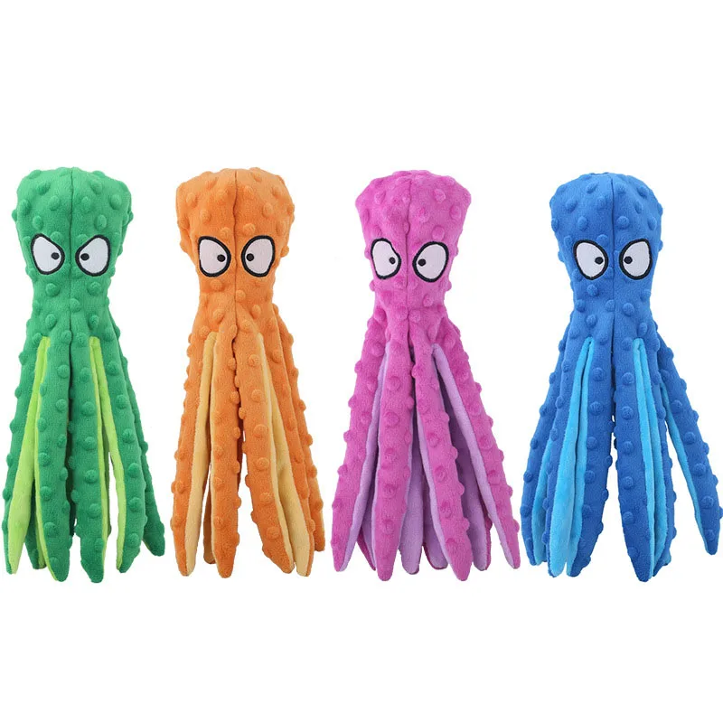 Cute Octopus Plush Dog Toy Squeaky Durable Chew Toy Interactive Puzzle Teething Toys for Small 1005012095826627