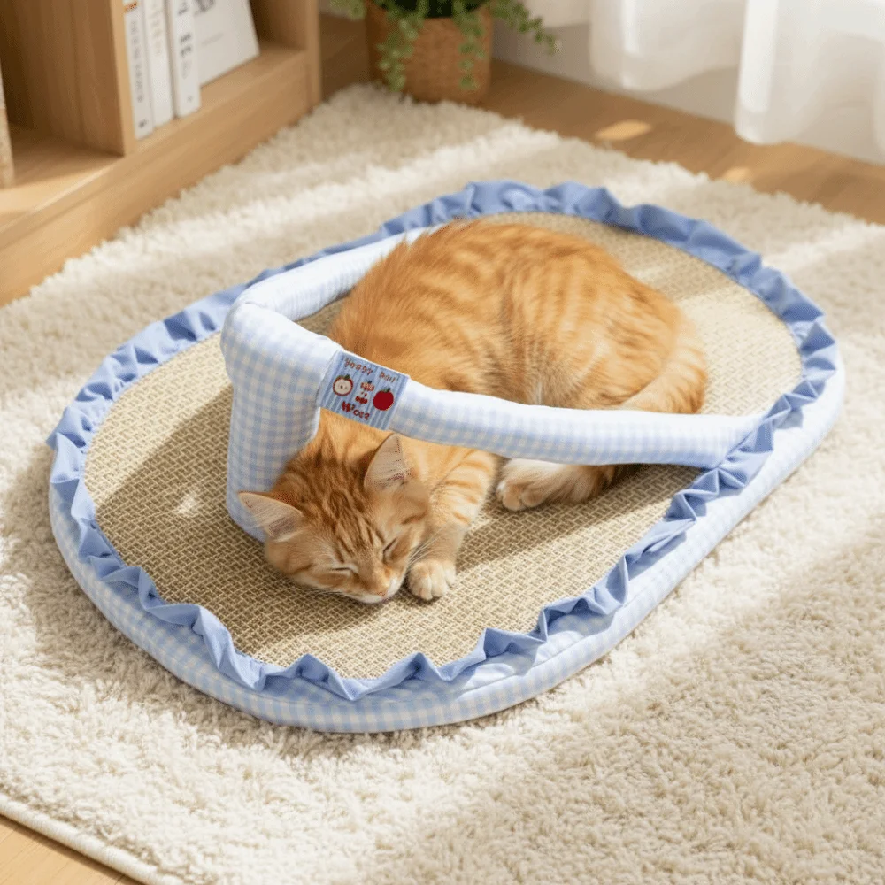 Cute Slipper Shaped Cat Cooling Mat Wear-Resistant Breathable Pet Bed Detachable Non Slip Sofa 1005012096365784