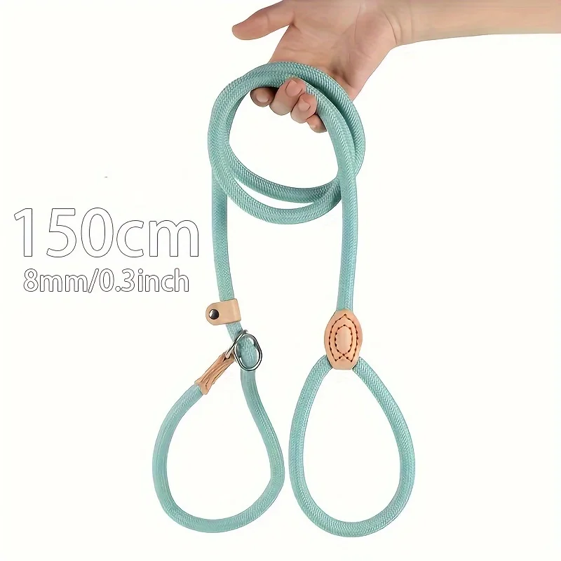 1.5M Dog Training Leashes Slip Rope Lead Leash Heavy Duty Braided Rope Adjustable Loop Collar 1005012098344439