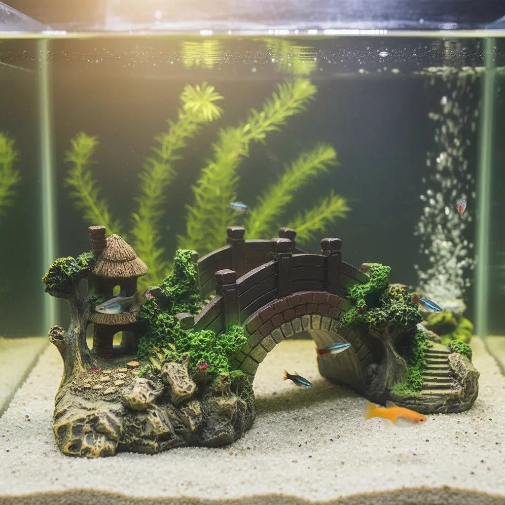 Fish Tank Artificial Bridge Resin Landscape Decoration Bridge Aquarium Equipment Accessories 1005012098942317