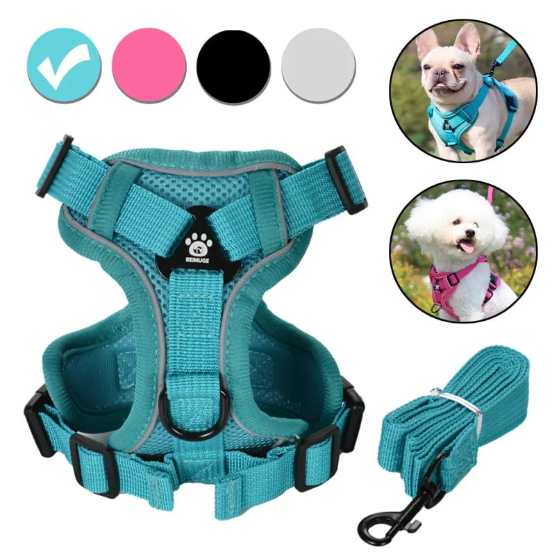 Adjustable Dog Harness Leash Set for Small Medium Dogs Cats Reflective Chest Strap Pets Harnesses 1005012099408065